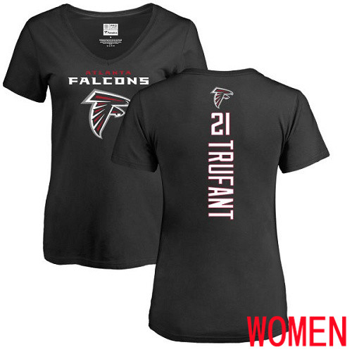 Atlanta Falcons Black Women Desmond Trufant Backer NFL Football #21 T Shirt